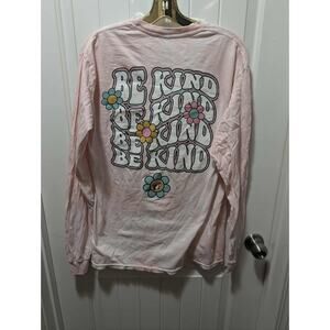 Bucees Pink Tie Dye "Be Kind" Long Sleeve Tshirt Womens Size M